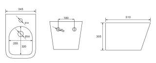 Биде подвесное ABBER Rechteck AC1250MB чёрный матовый